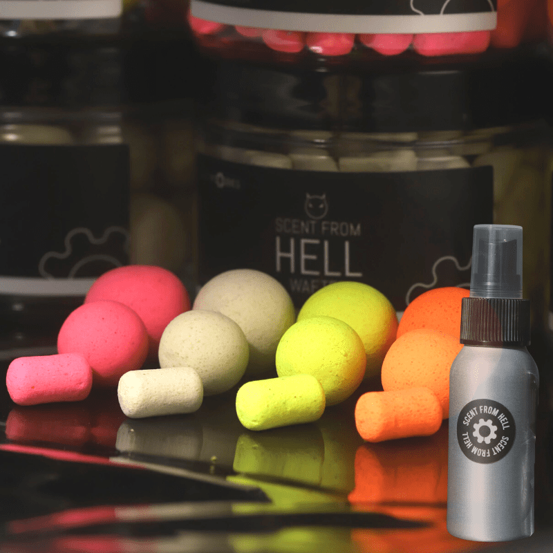 WIN 4 Baitworks Scent from Hell Pop Ups & Wafters with Booster Spray