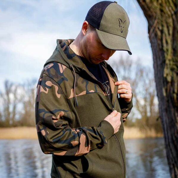 Fox Lightweight Khaki/Camo Split Zip Hoody – AUTO DRAW