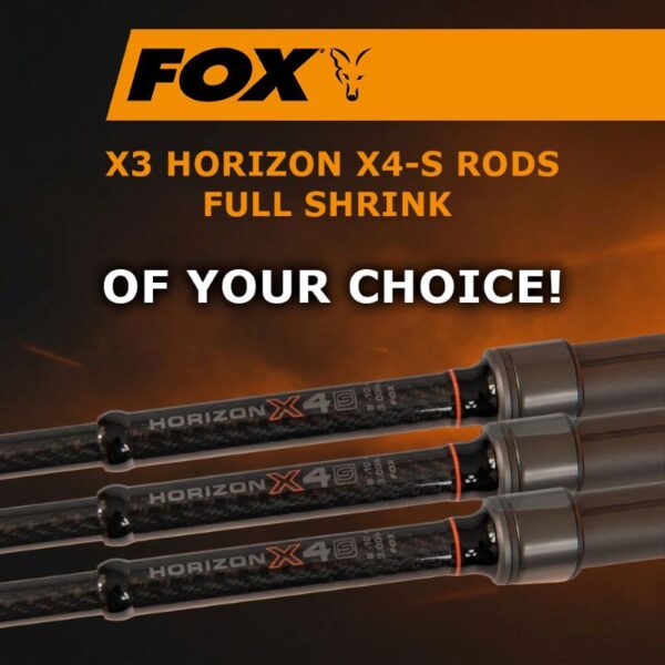 3x Fox Horizon X4-S Carp Rod – Full Shrink 8-10ft of your Choice